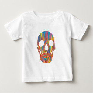 Camiseta Para Bebê Caveira Colorida