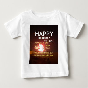 Camiseta Para Bebê Celebração do Fireworks com mensagem de agradecime