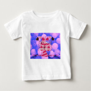 Camiseta Para Bebê Celebrando Minhas Abençoações Felizes De Aniversár