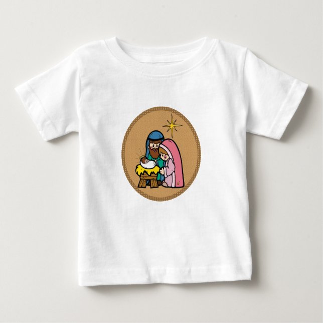 Camiseta Para Bebê cena manger (Frente)