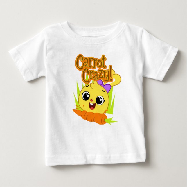 Camiseta Para Bebê Cenoura Louca (Frente)