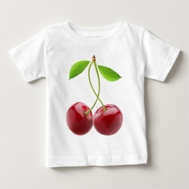 Camiseta Para Bebê Cerejas doces (Frente)
