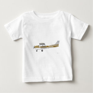 Camiseta Para Bebê Cessna 172 Skyhawk Brown
