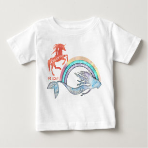Camiseta Para Bebê Chase Raindows Natação com Sereias, Ride Unicores