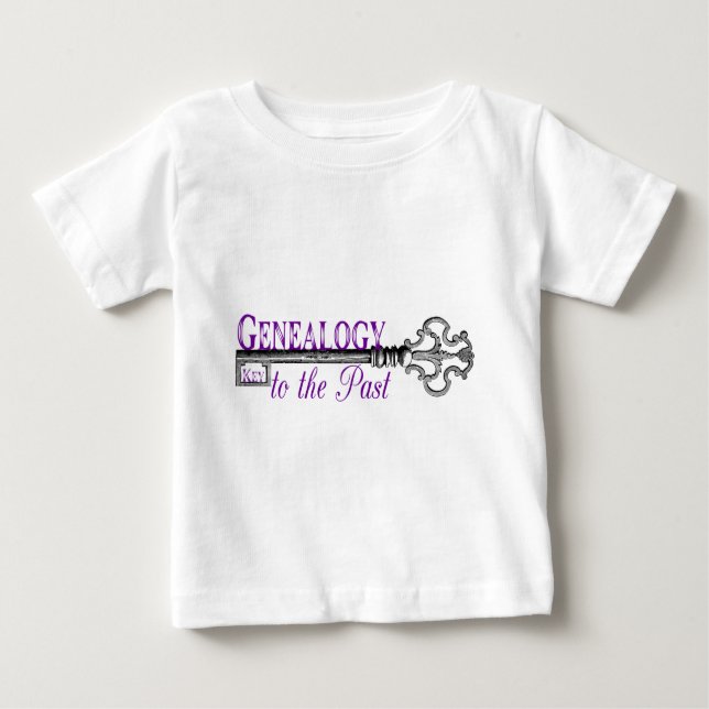 Camiseta Para Bebê Chave Genealógica para o Passado (Frente)
