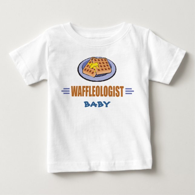 Camiseta Para Bebê Chef de Waffle Humoroso (Frente)