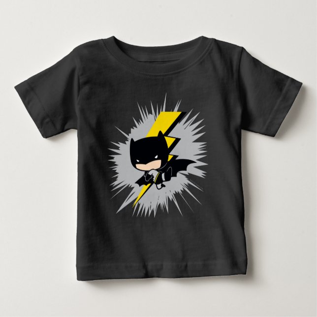 Camiseta Para Bebê Chibi Batman Lightning Kick (Frente)