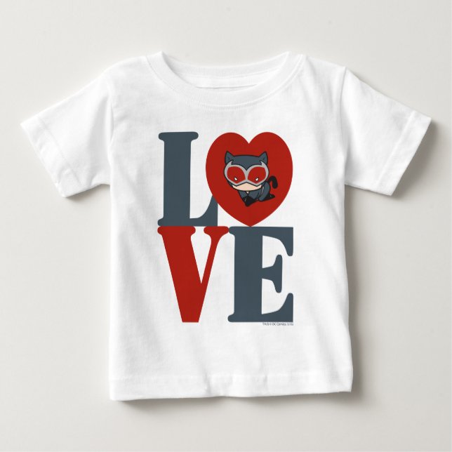 Camiseta Para Bebê Chibi CatWomen LOVE (Frente)
