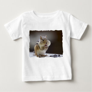 Camiseta Para Bebê Chipmunk com a foto do cheio dos mordentes