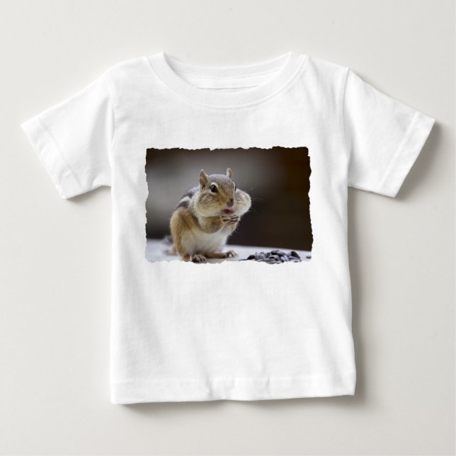 Camiseta Para Bebê Chipmunk com a foto do cheio dos mordentes (Frente)
