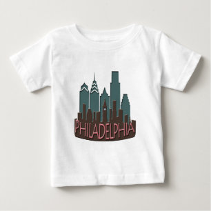 Camiseta Para Bebê Chocolate do newwave da skyline de Philly