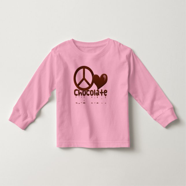 Camiseta Para Bebê Chocolate Peace Love (Frente)