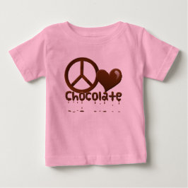 Camiseta Para Bebê Chocolate Peace Love