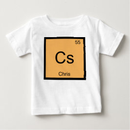Camiseta Para Bebê Chris Nome Elemento Químico Tabela Periódica