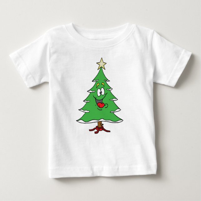 CAMISETA PARA BEBÊ ***CHRISTMAS CARTOON CHRISTMAS TREE** TEE PARA BEB (Frente)