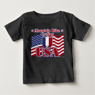 Camiseta Para Bebê Ciclismo Mountain Bike EUA