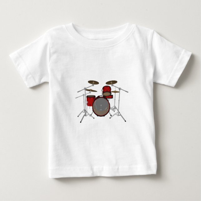 Camiseta Para Bebê Cilindros: Jogo do cilindro vermelho: modelo 3D: (Frente)