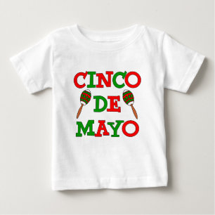Camiseta Para Bebê Cinco De Mayo Colorful Maracas