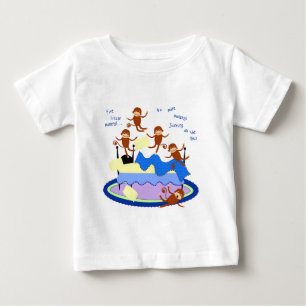 Camiseta Para Bebê cinco macacos pequenos
