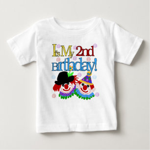 Camiseta Para Bebê Clowns o segundo aniversário
