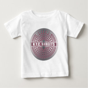 Camiseta Para Bebê Cobrir da Manhole Queens