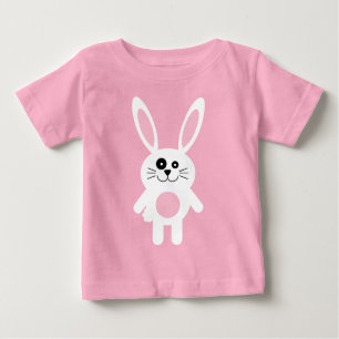 Camiseta Para Bebê Coelho da Páscoa Branca
