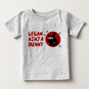 Camiseta Para Bebê Coelho de Ninja do Vegan