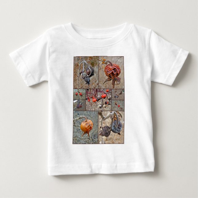 Camiseta Para Bebê Colagem de rosa Hip (Frente)