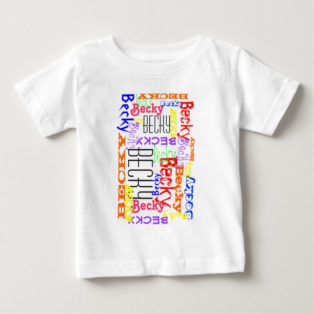 Camiseta Para Bebê Colagem Personalizada de Nomes Personalizados Colo (Frente)