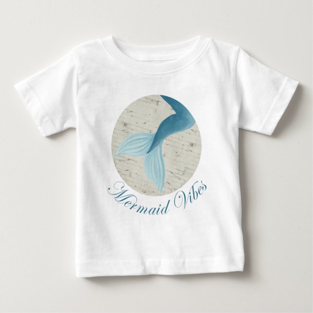 Camiseta Para Bebê Coleção de Sereias Pintada (Frente)