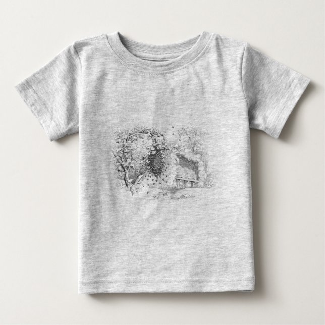 Camiseta Para Bebê Colmeias de Abelhas Vintage (Frente)