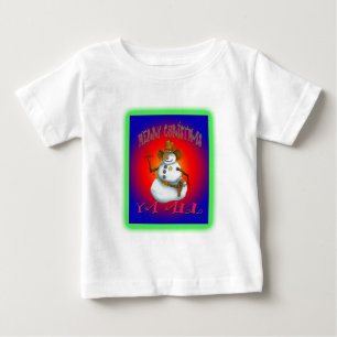 Camiseta Para Bebê Colorida Snowman design Western Howdy