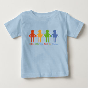 Camiseta Para Bebê Com A pouca ajuda de meus amigos