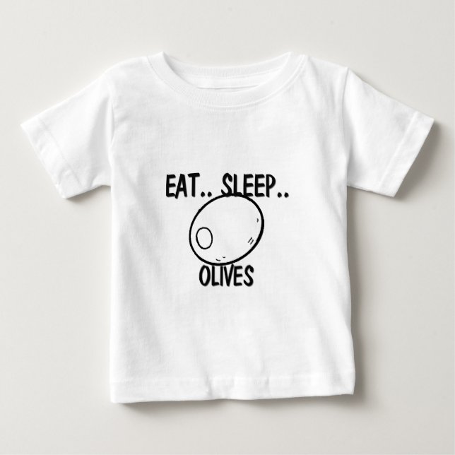 Camiseta Para Bebê Coma AZEITONAS do sono (Frente)