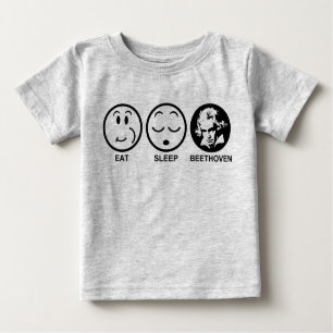 Camiseta Para Bebê Coma Beethoven com Sono