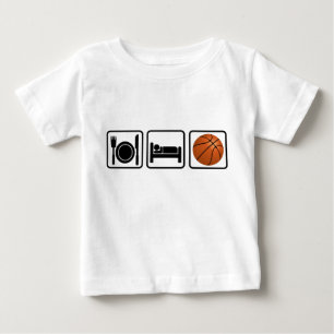 Camiseta Para Bebê Coma, durma, basquetebol