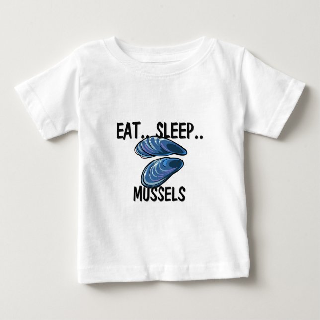 Camiseta Para Bebê Coma MEXILHÕES do sono (Frente)