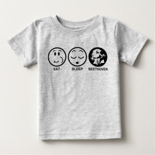 Camiseta Para Bebê Coma o sono Beethoven