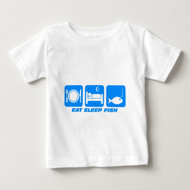 Camiseta Para Bebê coma peixes do sono (Frente)