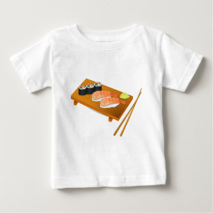 Camiseta Para Bebê Comida japonesa bonitinha