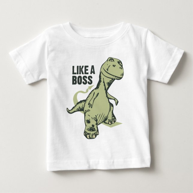 Camiseta Para Bebê Como um dinossauro do chefe (Frente)
