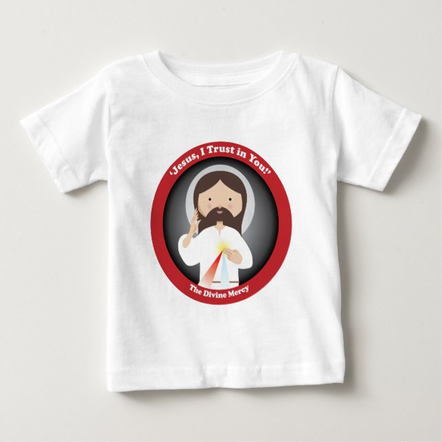 Camiseta Para Bebê Compaixão divino de Jesus (Frente)