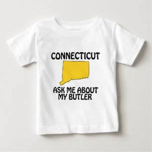 Camiseta Para Bebê Connecticut - Pergunte-me Sobre Meu Mordomo