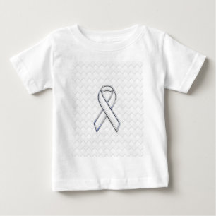 Camiseta Para Bebê Consciência branca moderna da fita no impressão