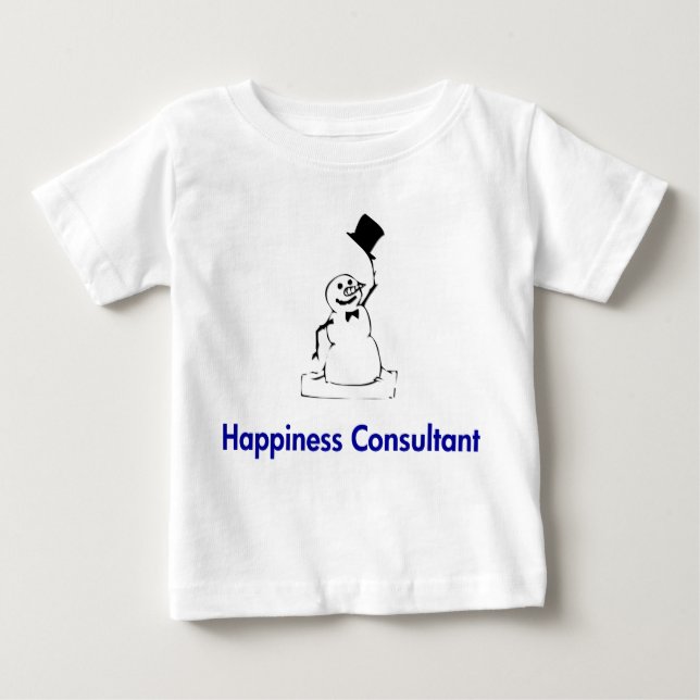 Camiseta Para Bebê Consultor de Felicidade Snowman (Frente)