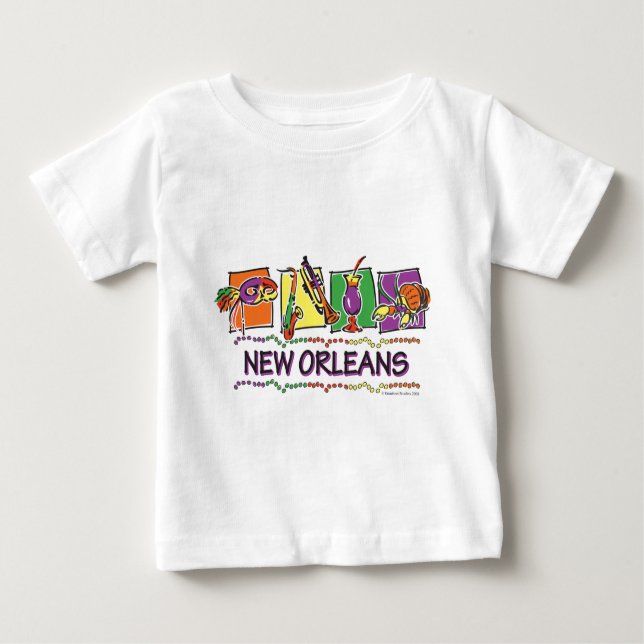 Camiseta Para Bebê Cópia NEW-ORLEANS-SQUARES-eps (Frente)