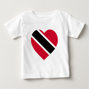 Camiseta Para Bebê Coração da bandeira de Trinidad & de Tobago