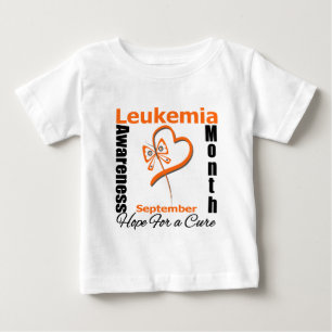 Camiseta Para Bebê Coração da borboleta do mês da consciência da