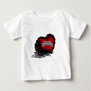 Camiseta Para Bebê Coração de pedra de 100%