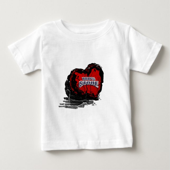 Camiseta Para Bebê Coração de pedra de 100% (Frente)